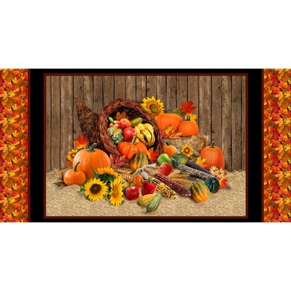 Harvest Time Panel Black by Elizabeth's Studio